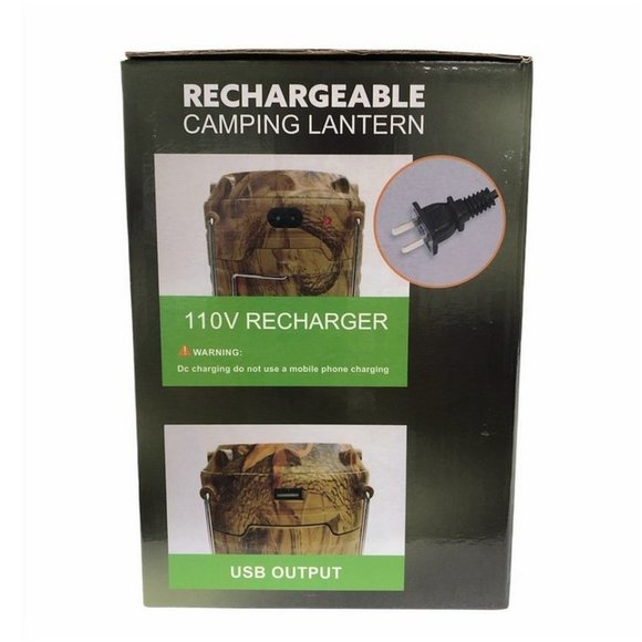 Large Camouflaged LED Solar Rechargeable Pop Up Camping Lantern W/ Flashlight - Picture 5 of 14